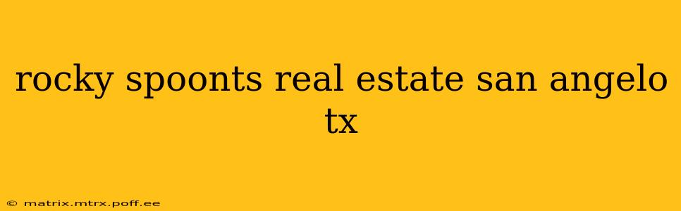 rocky spoonts real estate san angelo tx