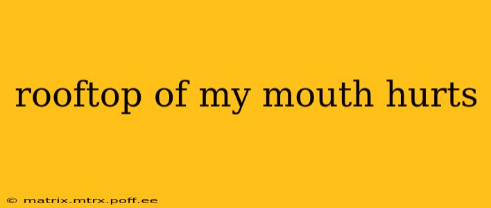 rooftop of my mouth hurts