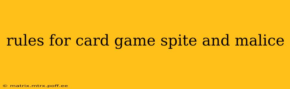 rules for card game spite and malice