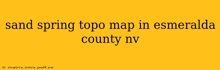 sand spring topo map in esmeralda county nv