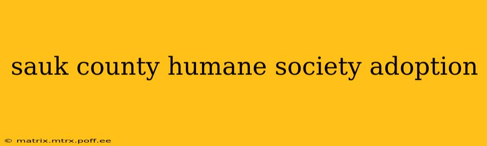 sauk county humane society adoption