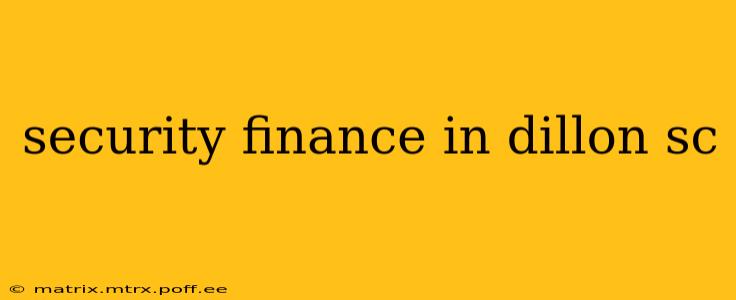 security finance in dillon sc