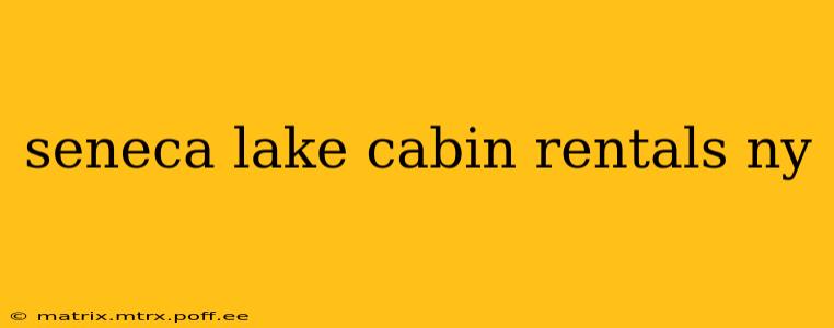 seneca lake cabin rentals ny