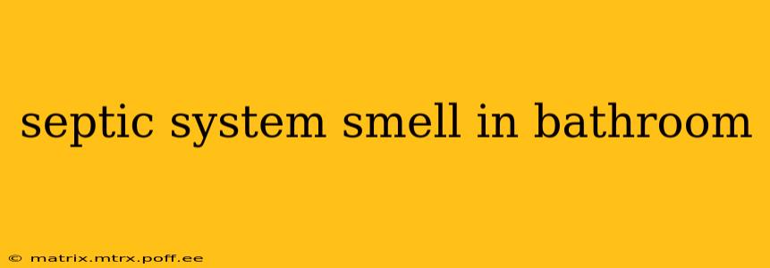 septic system smell in bathroom