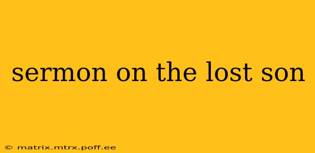 sermon on the lost son