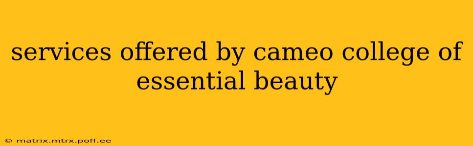 services offered by cameo college of essential beauty