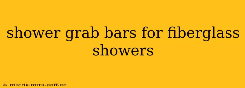 shower grab bars for fiberglass showers