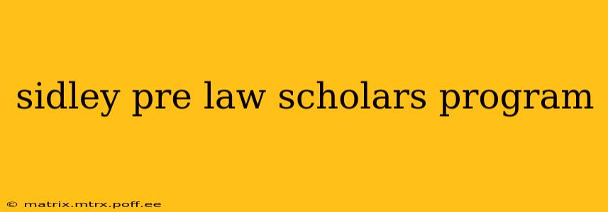 sidley pre law scholars program