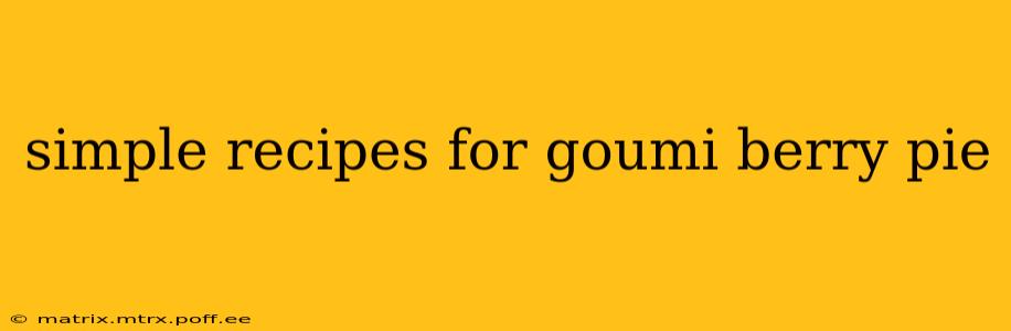simple recipes for goumi berry pie