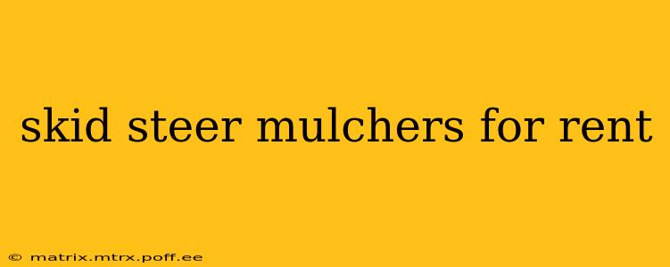 skid steer mulchers for rent