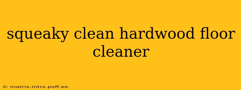 squeaky clean hardwood floor cleaner