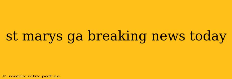 st marys ga breaking news today