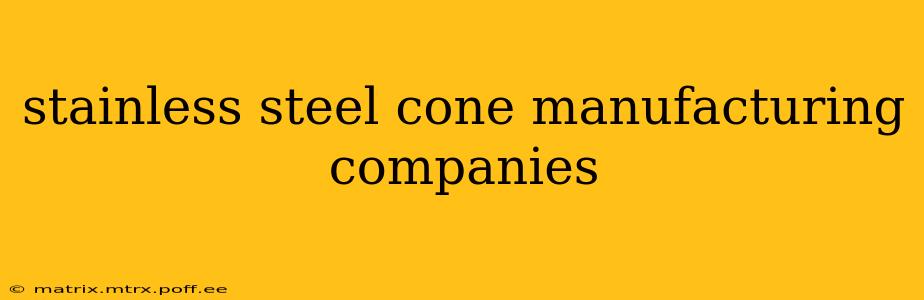 stainless steel cone manufacturing companies