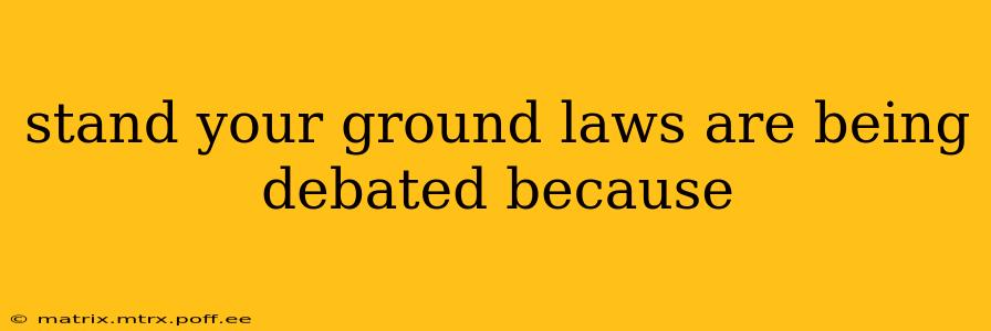 stand your ground laws are being debated because