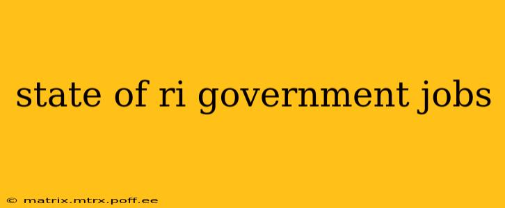 state of ri government jobs