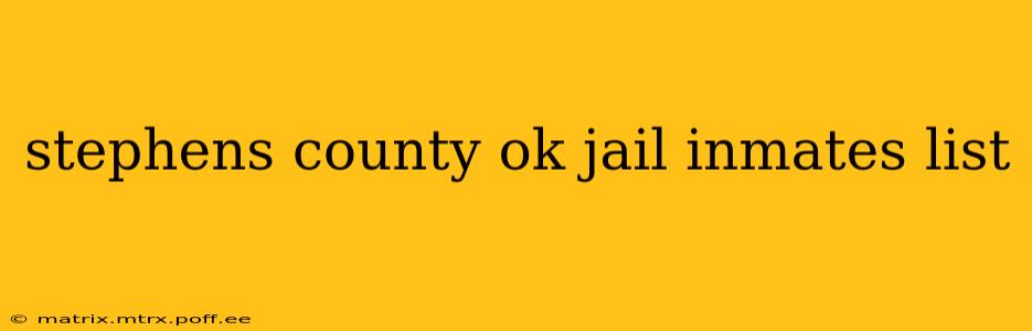 stephens county ok jail inmates list