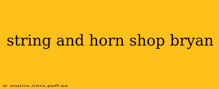 string and horn shop bryan