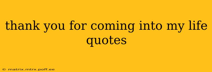 thank you for coming into my life quotes