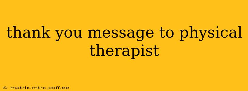 thank you message to physical therapist