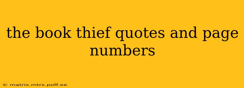 the book thief quotes and page numbers