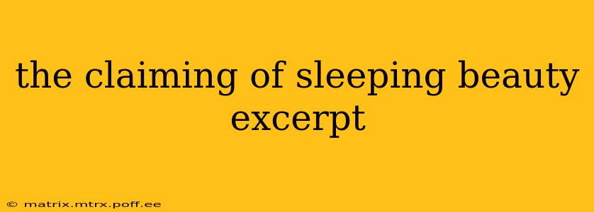 the claiming of sleeping beauty excerpt
