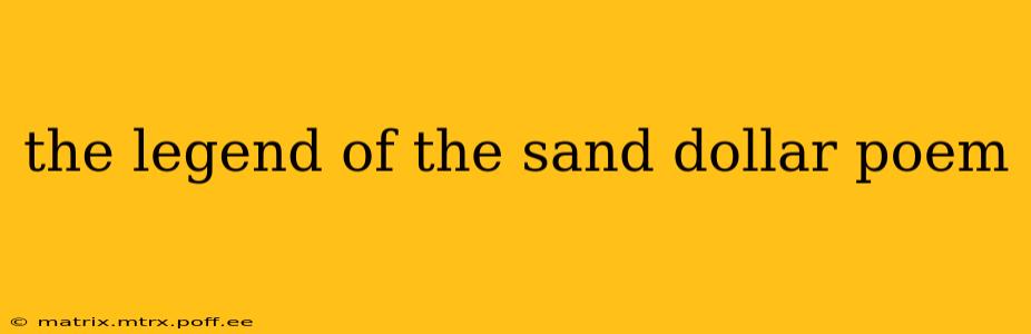 the legend of the sand dollar poem