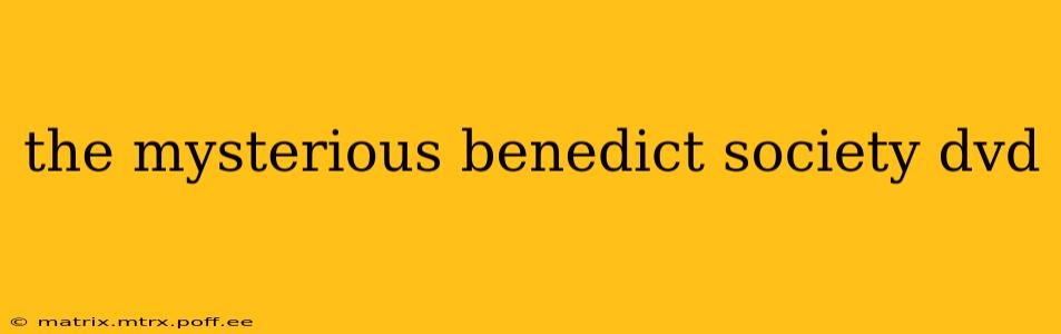 the mysterious benedict society dvd