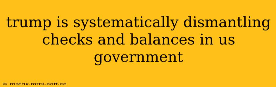 trump is systematically dismantling checks and balances in us government