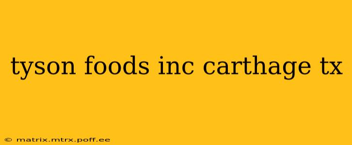 tyson foods inc carthage tx