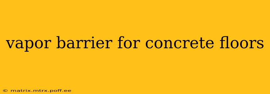 vapor barrier for concrete floors