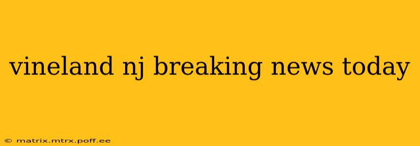 vineland nj breaking news today