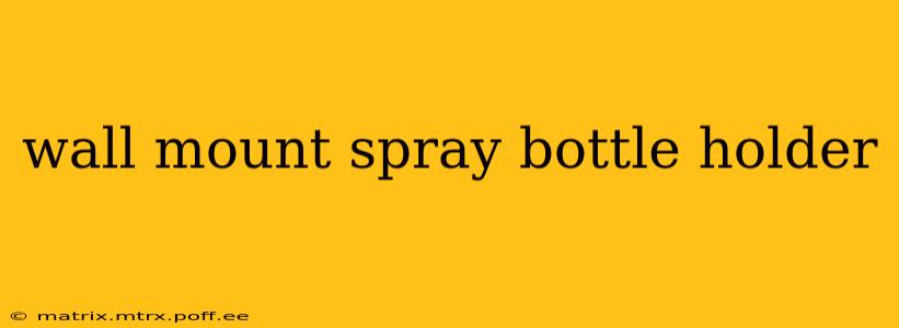 wall mount spray bottle holder