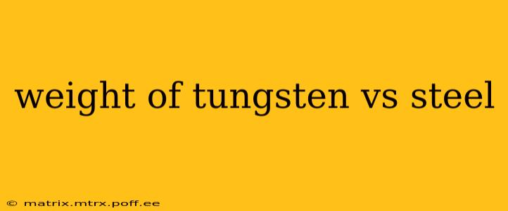 weight of tungsten vs steel