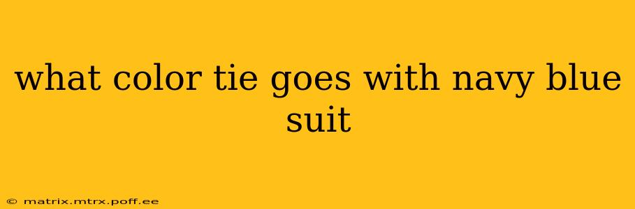 what color tie goes with navy blue suit