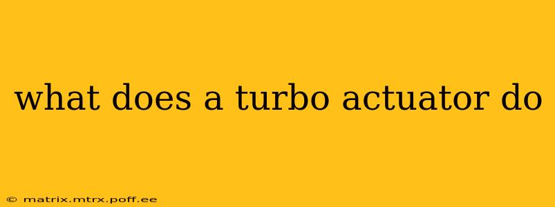what does a turbo actuator do