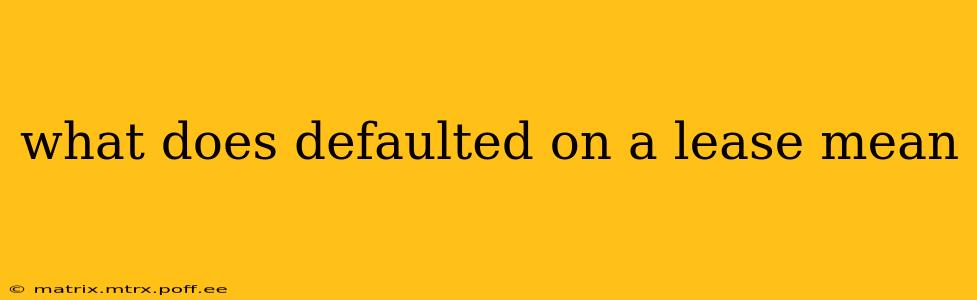 what does defaulted on a lease mean
