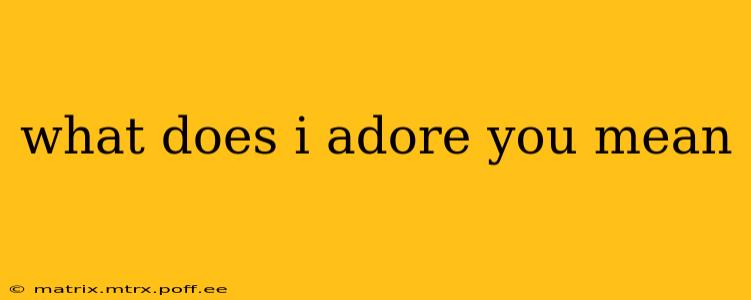 what does i adore you mean