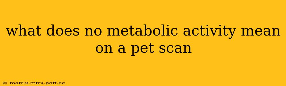 what does no metabolic activity mean on a pet scan