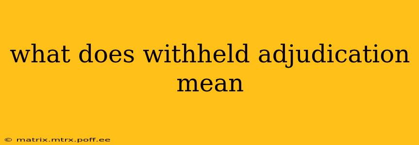 what does withheld adjudication mean