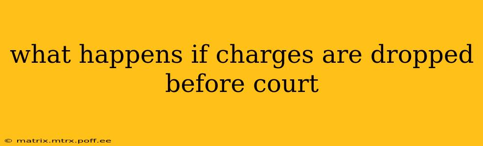 what happens if charges are dropped before court