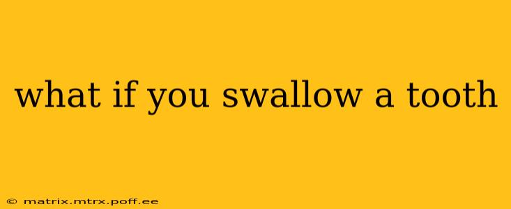what if you swallow a tooth