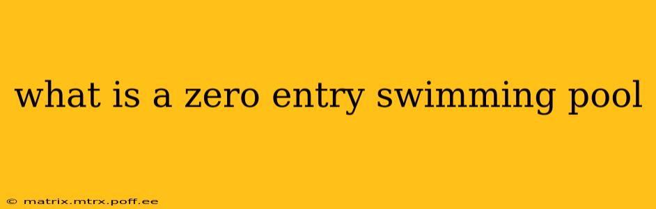 what is a zero entry swimming pool