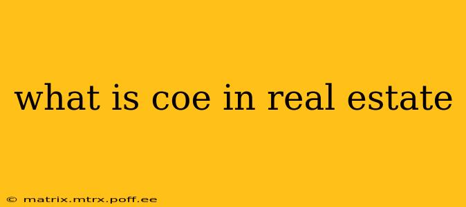 what is coe in real estate