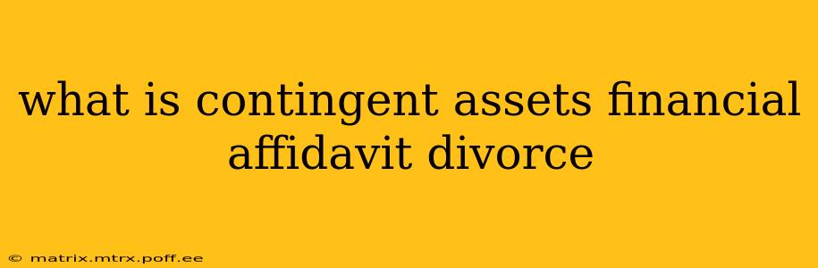 what is contingent assets financial affidavit divorce
