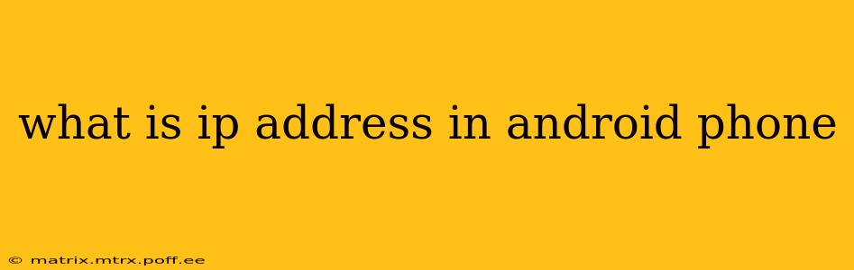 what is ip address in android phone