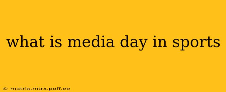 what is media day in sports