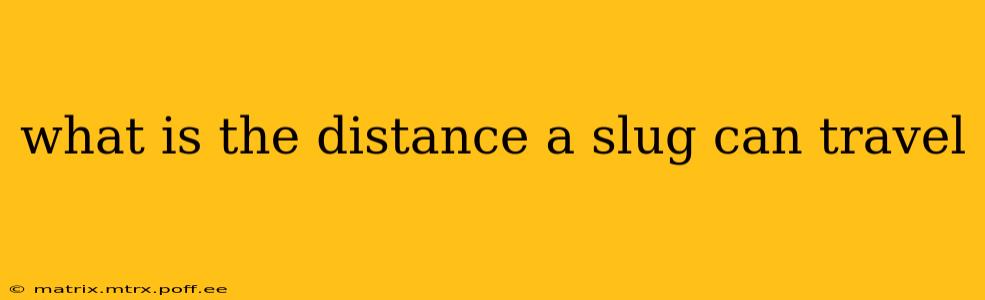 what is the distance a slug can travel