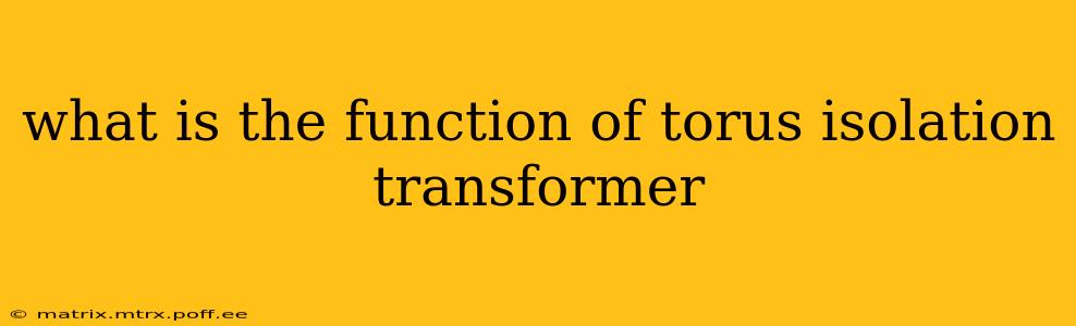 what is the function of torus isolation transformer