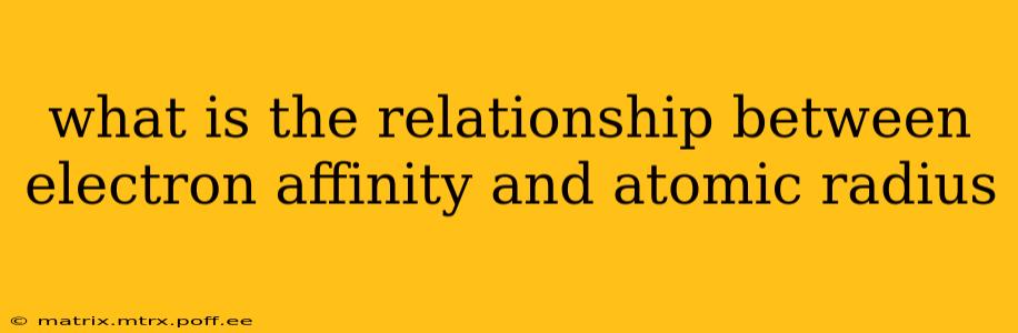 what is the relationship between electron affinity and atomic radius