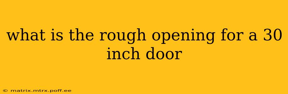what is the rough opening for a 30 inch door